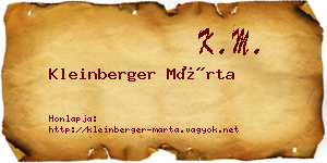 Kleinberger Márta névjegykártya